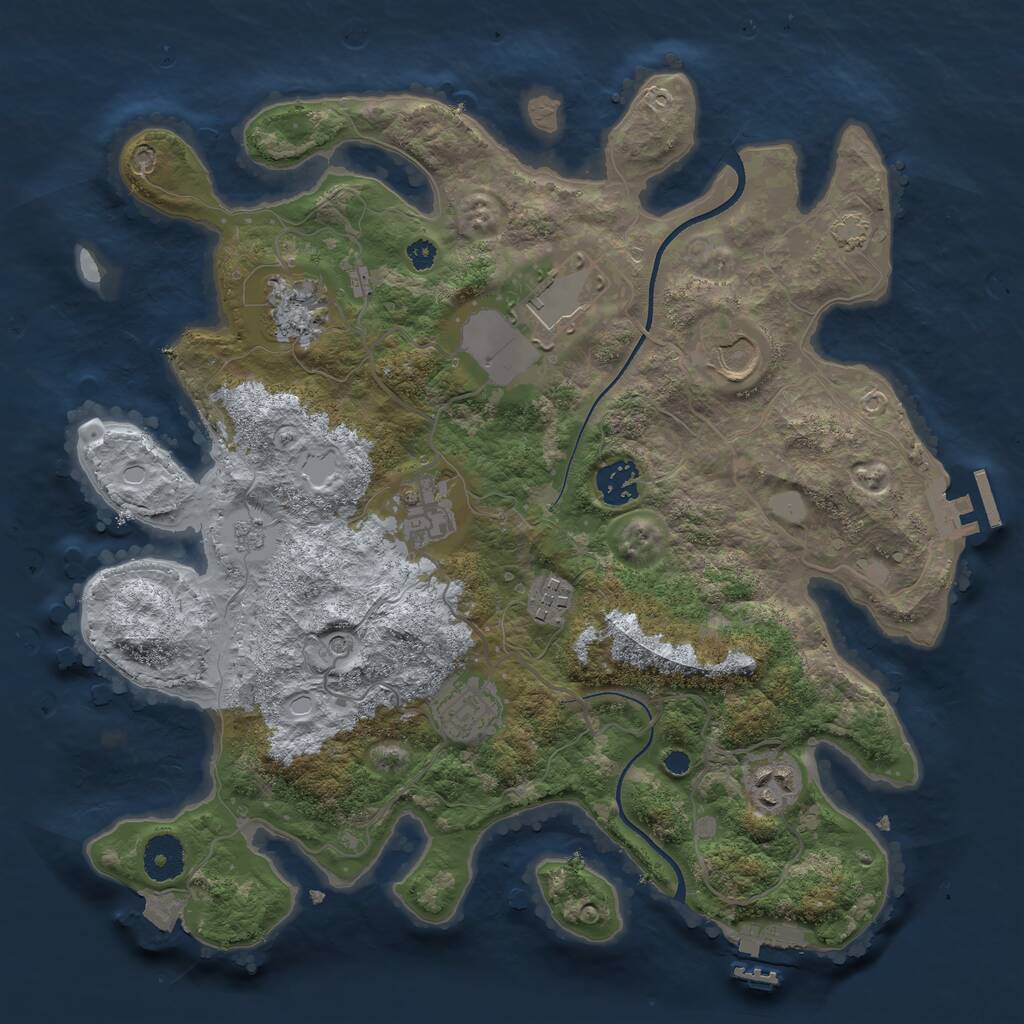 Rust Map: Procedural Map, Size: 3500, Seed: 86058948, 14 Monuments