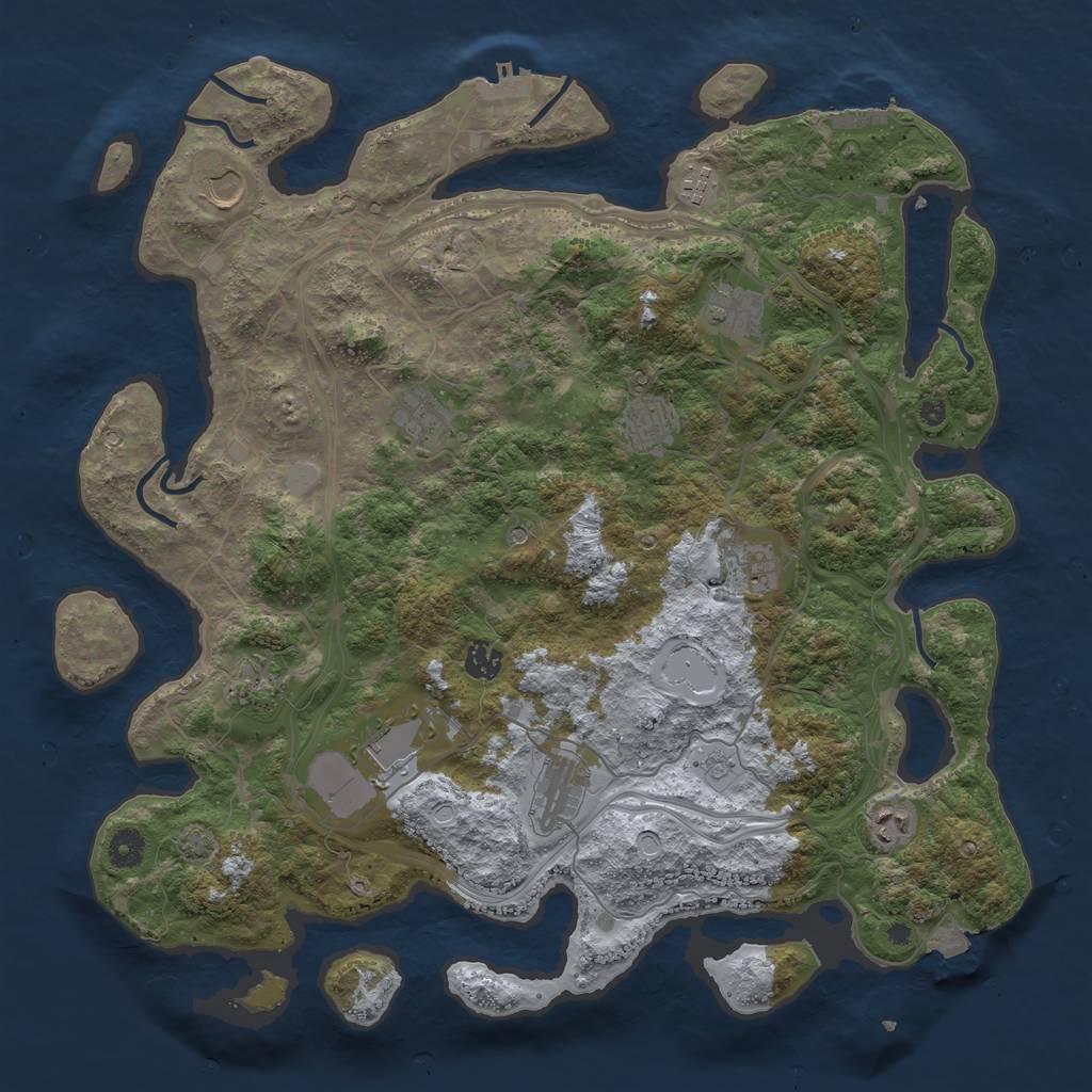 Rust Map: Procedural Map, Size: 4250, Seed: 46732811, 19 Monuments