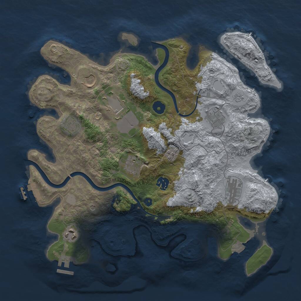 Rust Map: Procedural Map, Size: 3600, Seed: 78381544, 15 Monuments
