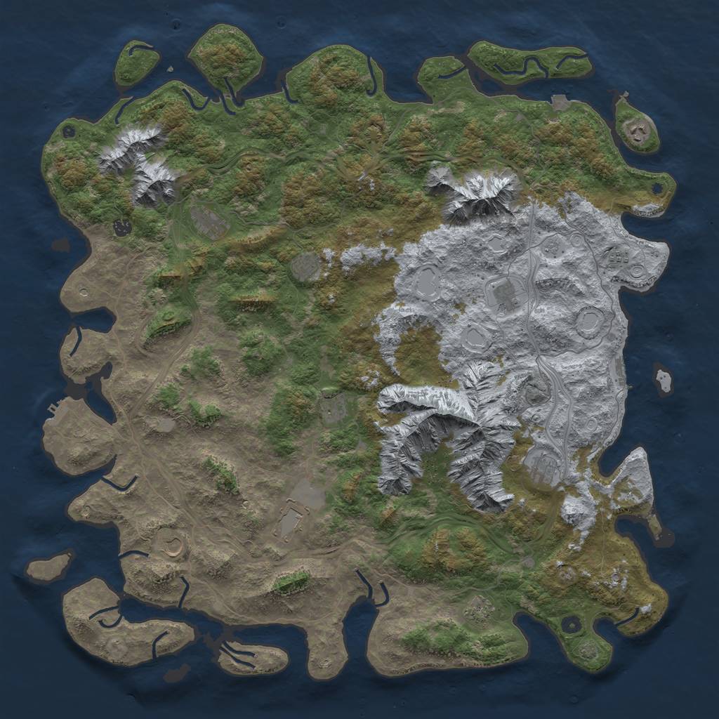 Rust Map: Procedural Map, Size: 5760, Seed: 1337, 19 Monuments