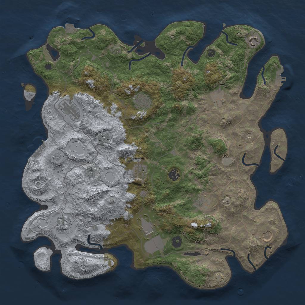 Rust Map: Procedural Map, Size: 4100, Seed: 37437955, 19 Monuments