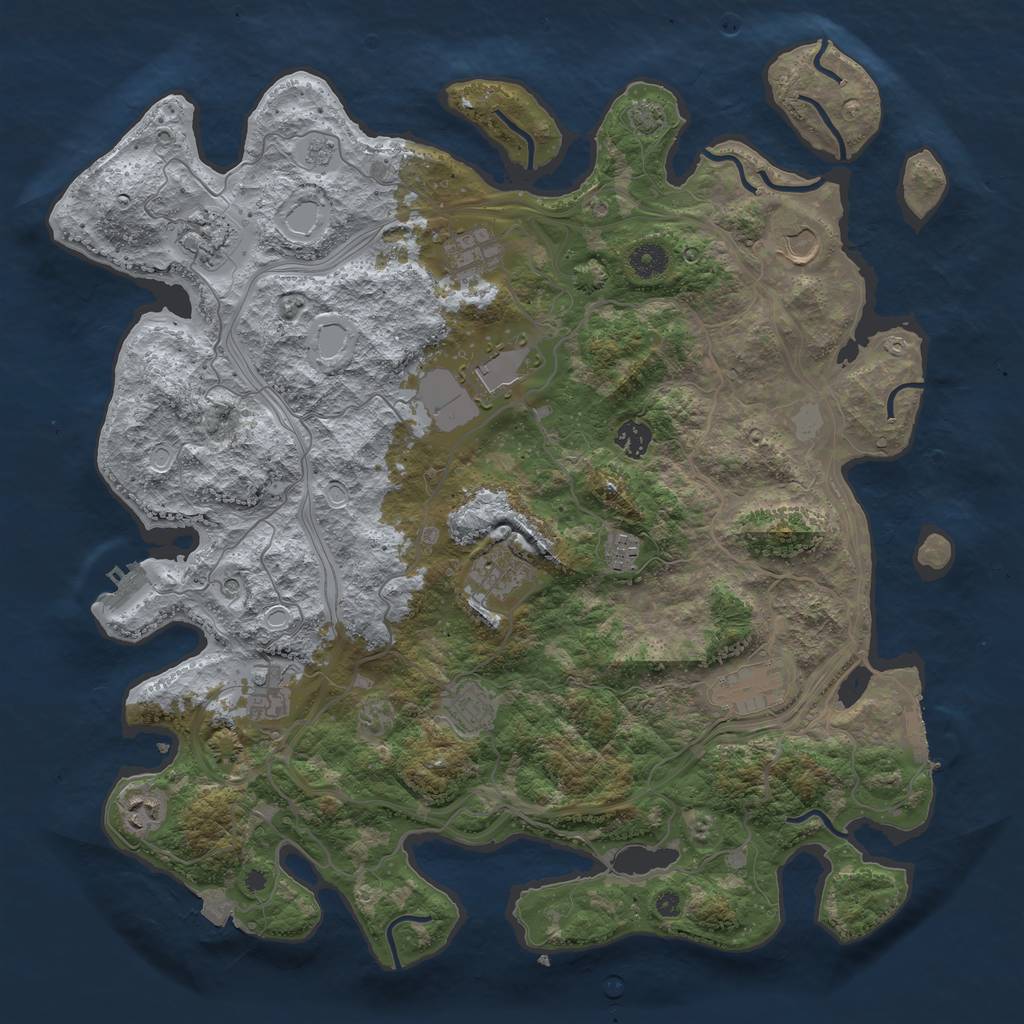 Rust Map: Procedural Map, Size: 4250, Seed: 34741313, 19 Monuments