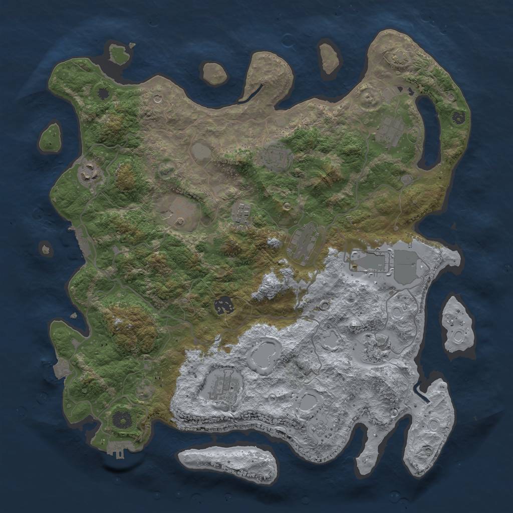 Rust Map: Procedural Map, Size: 4000, Seed: 562621340, 18 Monuments