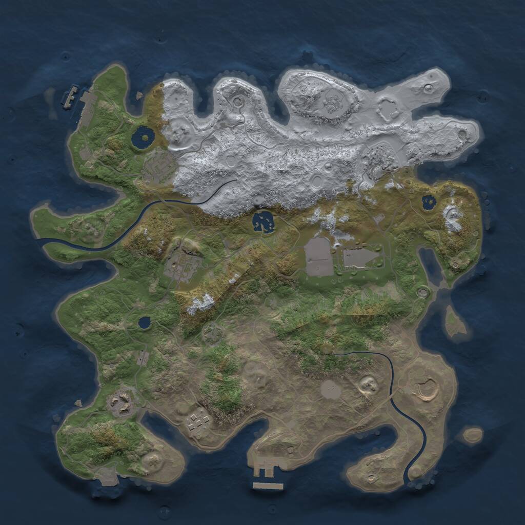 Rust Map: Procedural Map, Size: 3500, Seed: 1798473979, 14 Monuments