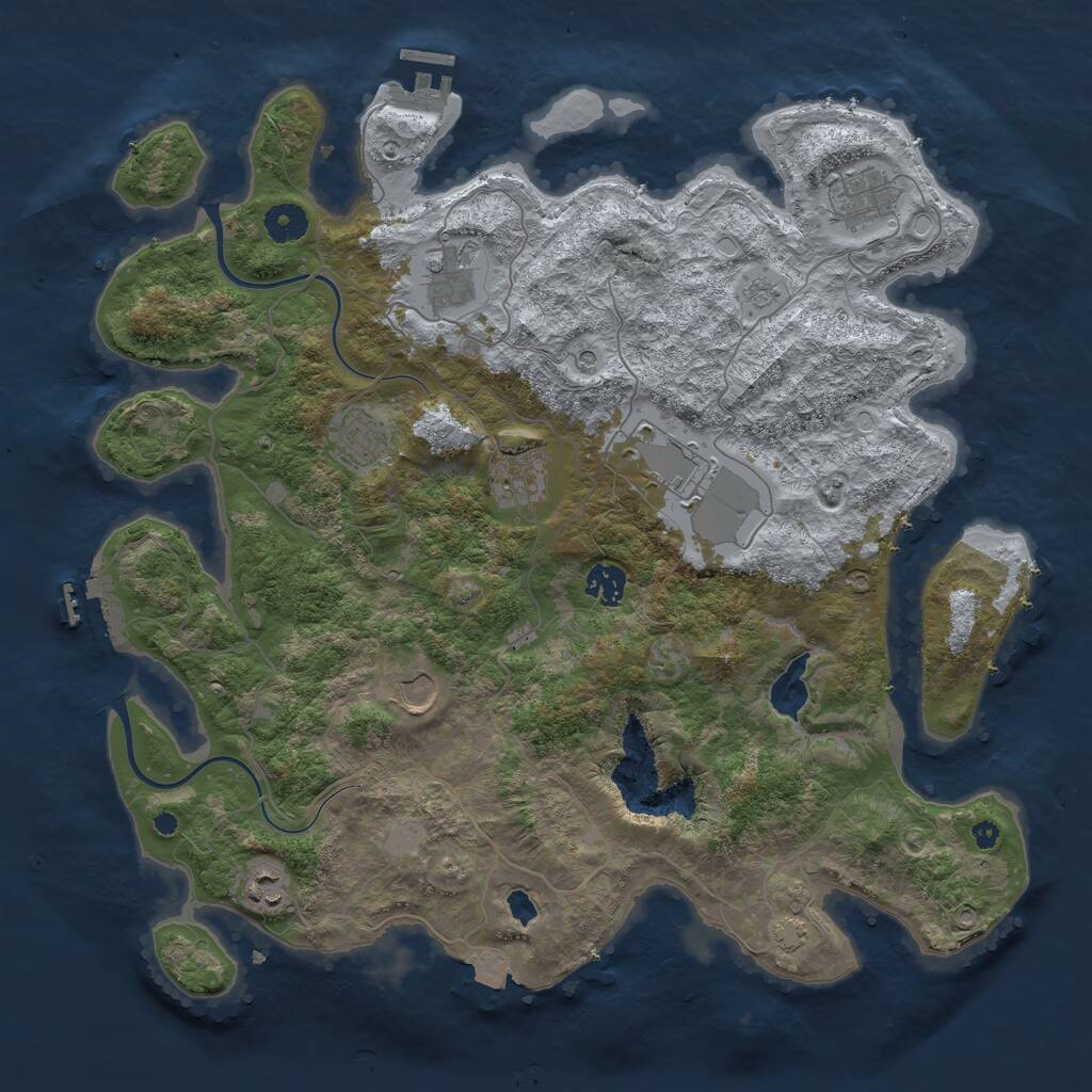 Rust Map: Procedural Map, Size: 4000, Seed: 1116865873, 14 Monuments