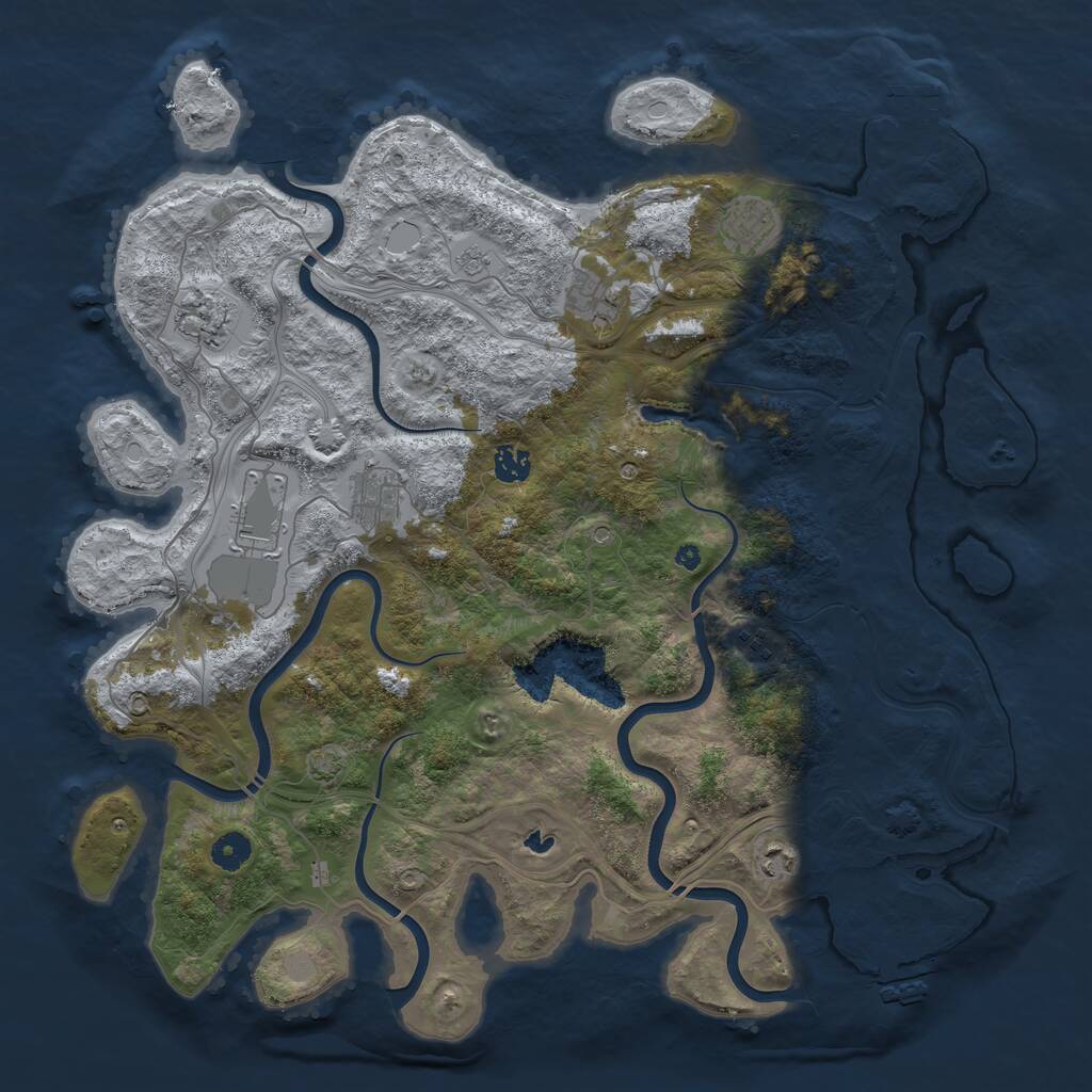 Rust Map: Procedural Map, Size: 4300, Seed: 362169420, 14 Monuments