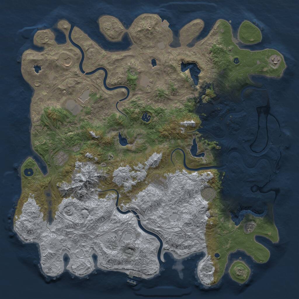 Rust Map: Procedural Map, Size: 5000, Seed: 429, 17 Monuments