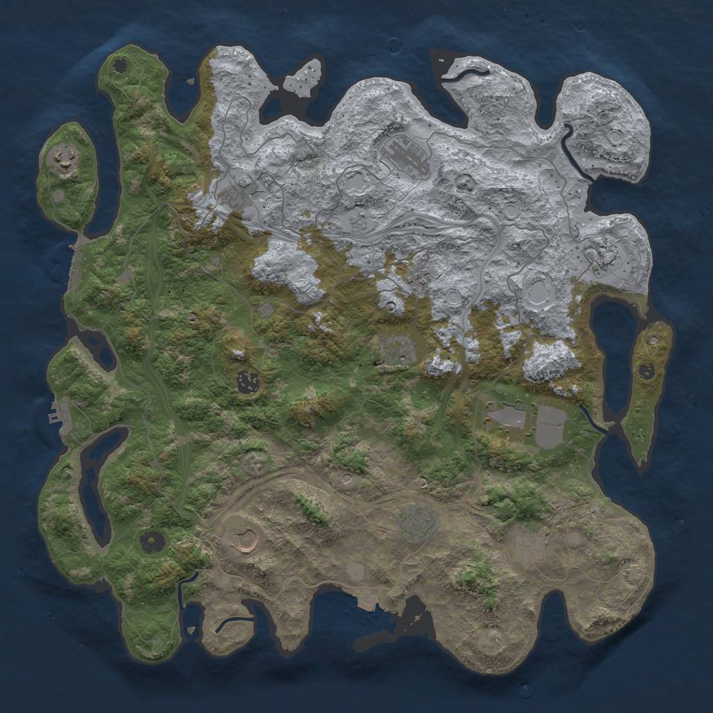 Rust Map: Procedural Map, Size: 4500, Seed: 388030511, 19 Monuments
