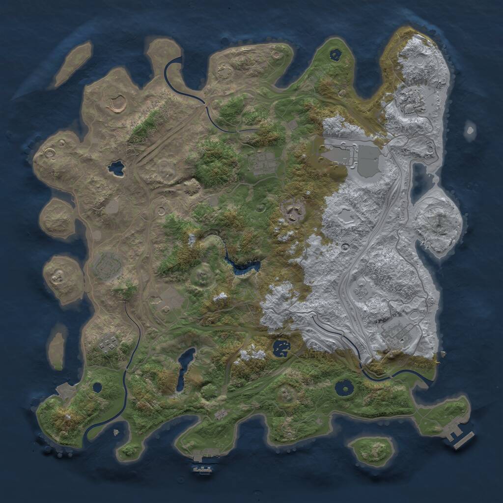 Rust Map: Procedural Map, Size: 4250, Seed: 1352099599, 16 Monuments