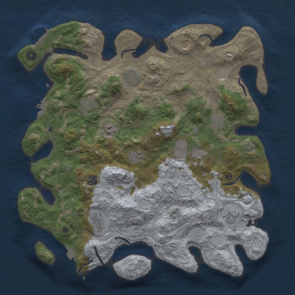 Rust Map: Procedural Map, Size: 4250, Seed: 30293659, 19 Monuments
