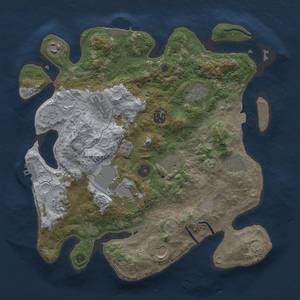 Thumbnail Rust Map: Procedural Map, Size: 3500, Seed: 1137335427, 18 Monuments