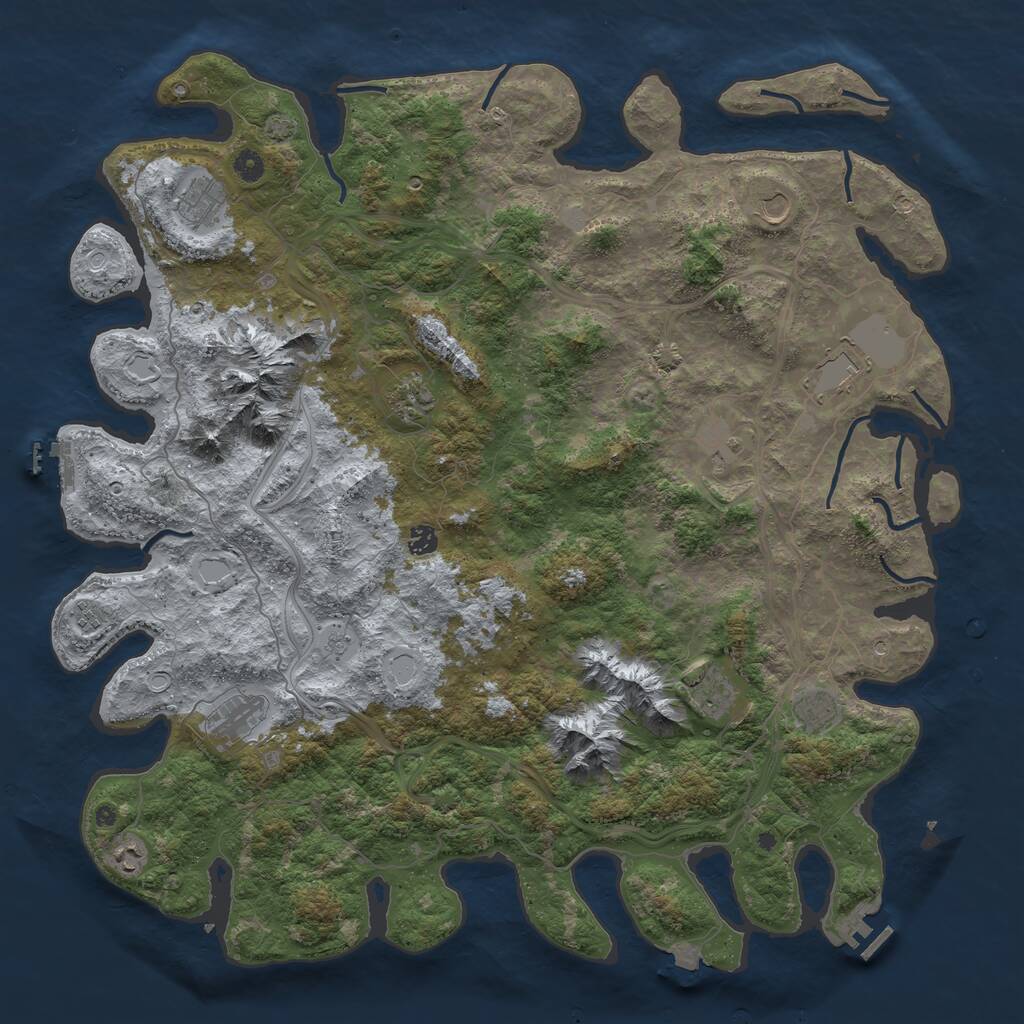 Rust Map: Procedural Map, Size: 5000, Seed: 965236, 17 Monuments