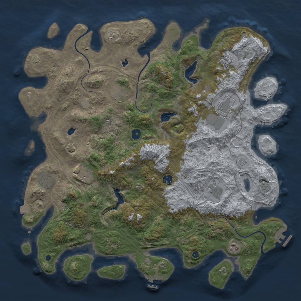 Rust Map: Procedural Map, Size: 4500, Seed: 266277383, 15 Monuments