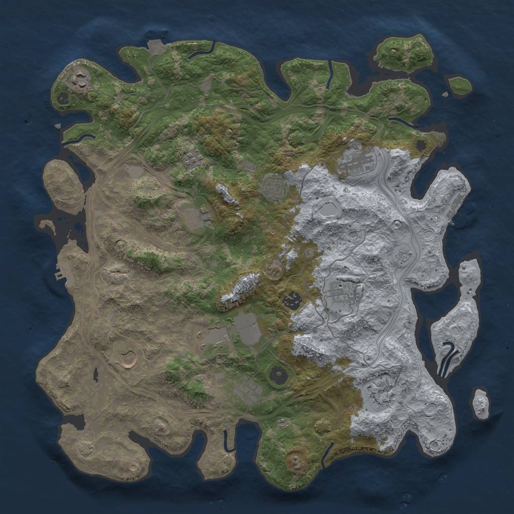 Rust Map: Procedural Map, Size: 4250, Seed: 1343177383, 19 Monuments