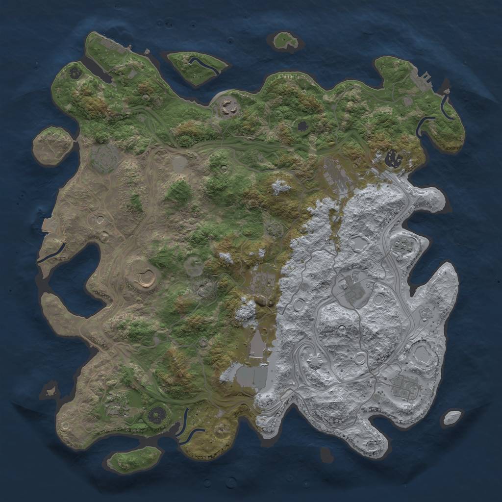 Rust Map: Procedural Map, Size: 4250, Seed: 1042759207, 19 Monuments