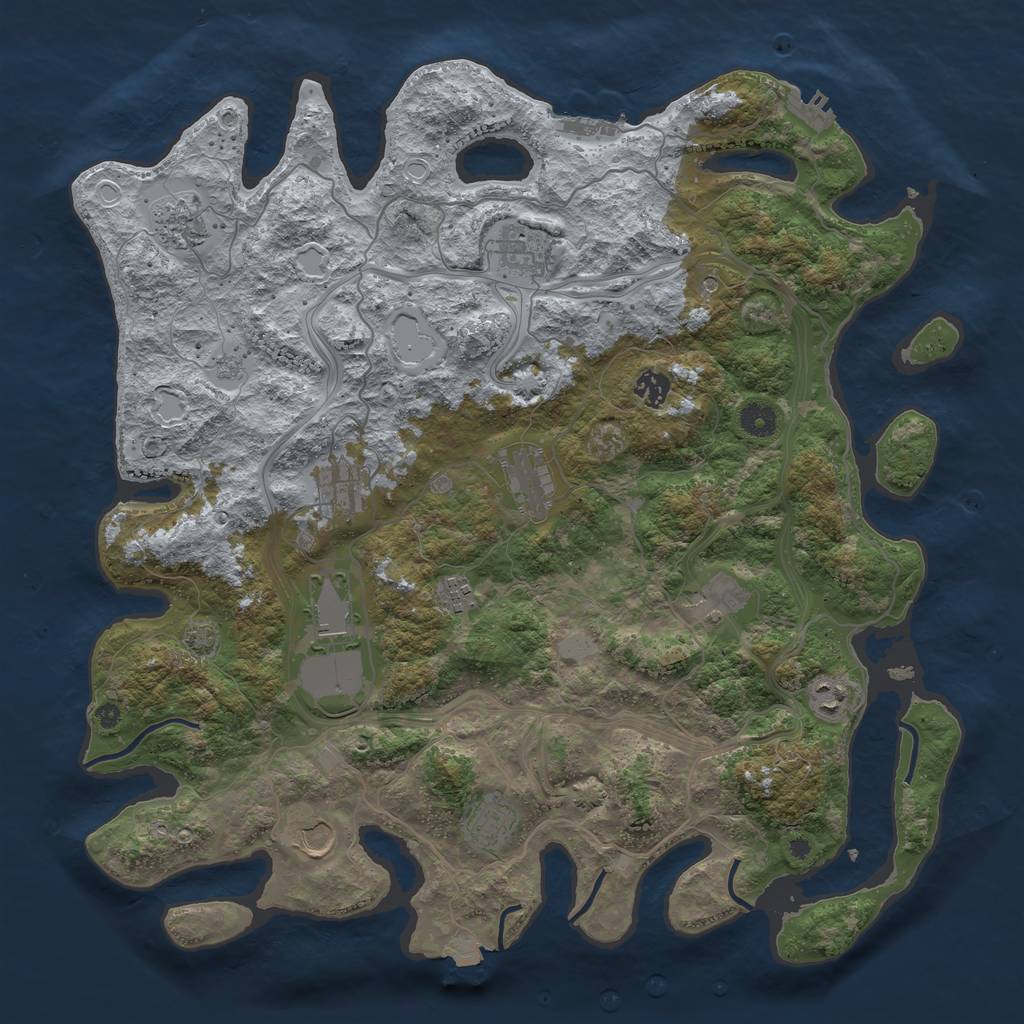 Rust Map: Procedural Map, Size: 4300, Seed: 430011, 19 Monuments