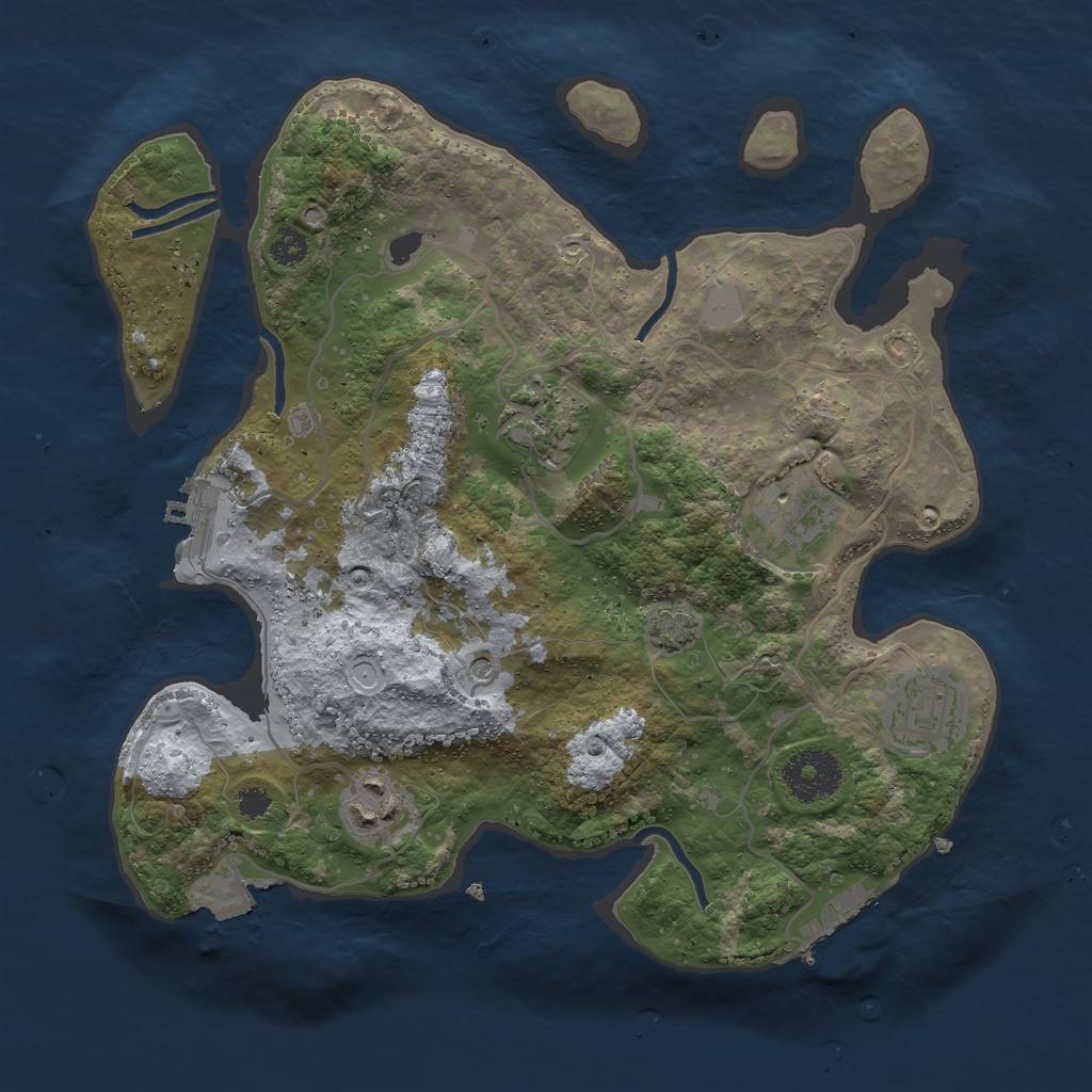 Rust Map: Procedural Map, Size: 3000, Seed: 2062711580, 11 Monuments