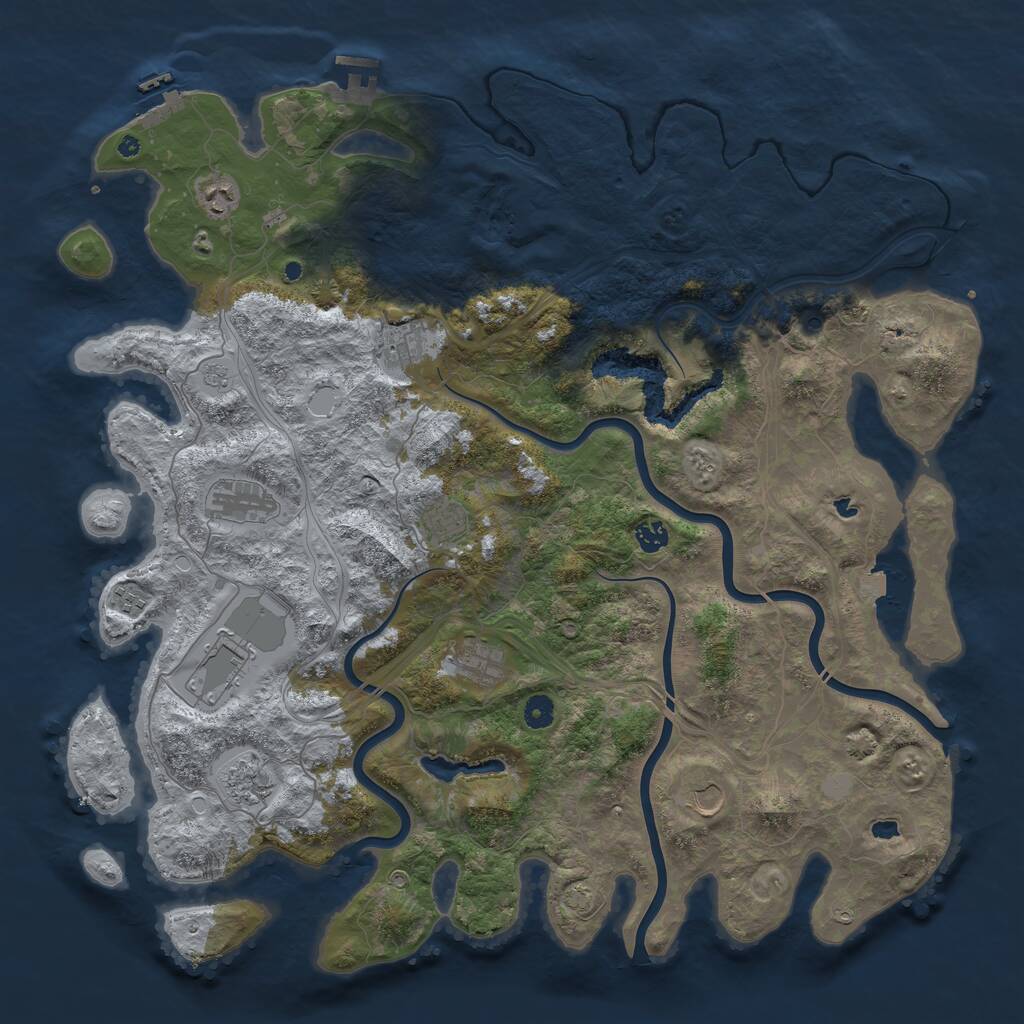 Rust Map: Procedural Map, Size: 4750, Seed: 802618742, 16 Monuments