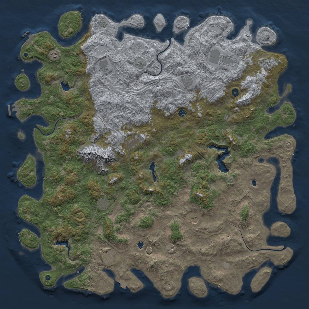 Rust Map: Procedural Map, Size: 6000, Seed: 1217361836, 17 Monuments