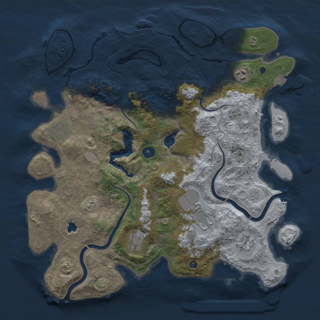 Rust Map: Procedural Map, Size: 4000, Seed: 103357454, 11 Monuments