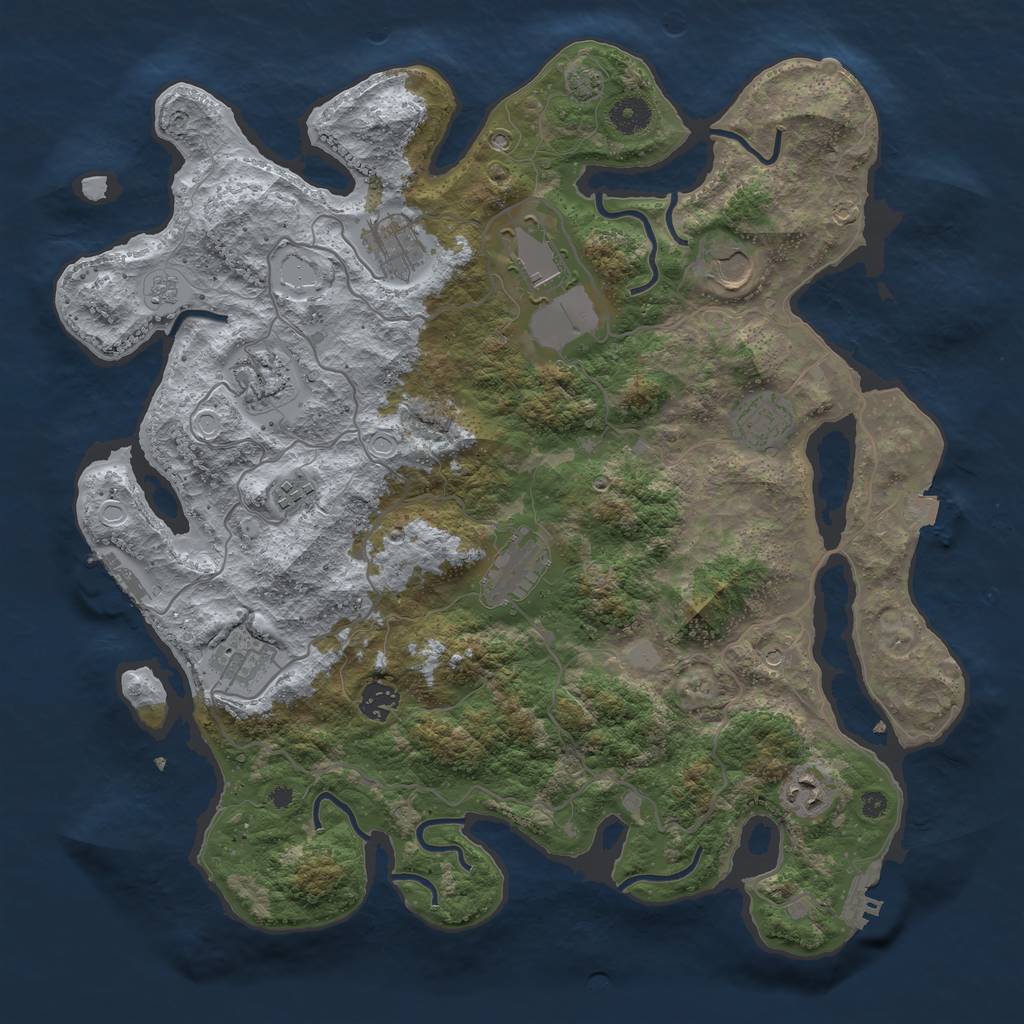 Rust Map: Procedural Map, Size: 4000, Seed: 1540182368, 18 Monuments