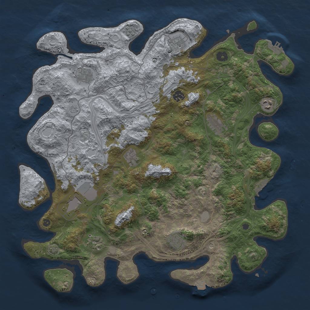 Rust Map: Procedural Map, Size: 4250, Seed: 2037361220, 18 Monuments