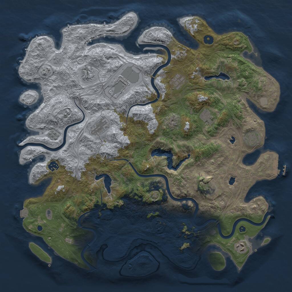 Rust Map: Procedural Map, Size: 4500, Seed: 61781552, 15 Monuments