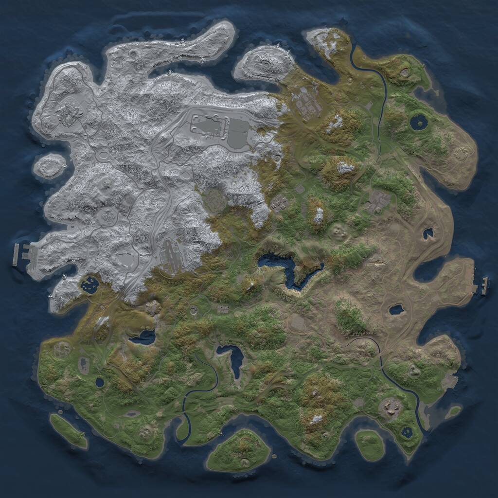 Rust Map: Procedural Map, Size: 4500, Seed: 61781552, 15 Monuments