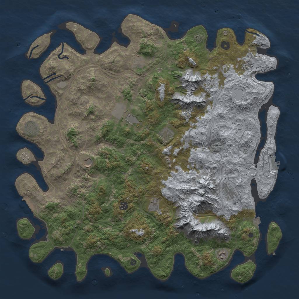 Rust Map: Procedural Map, Size: 5000, Seed: 202309, 19 Monuments