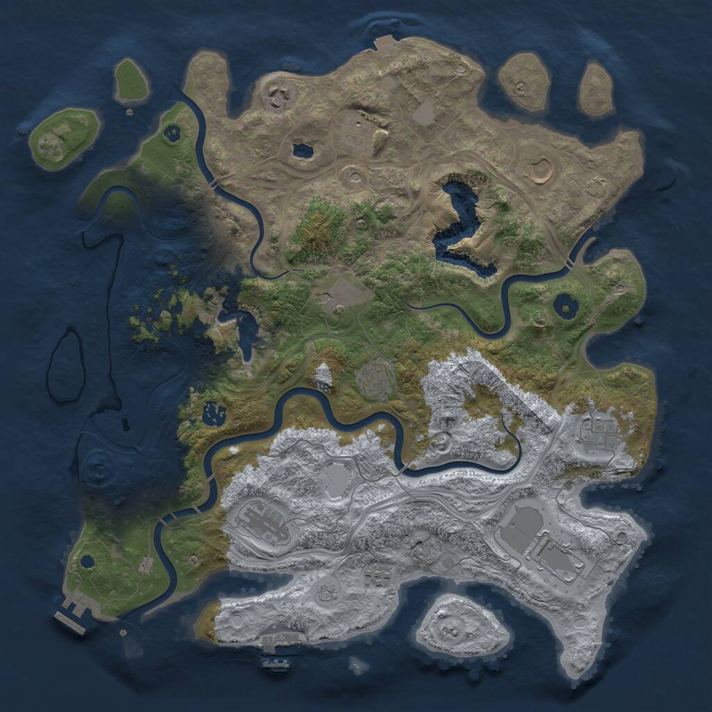 Rust Map: Procedural Map, Size: 4250, Seed: 86778992, 16 Monuments