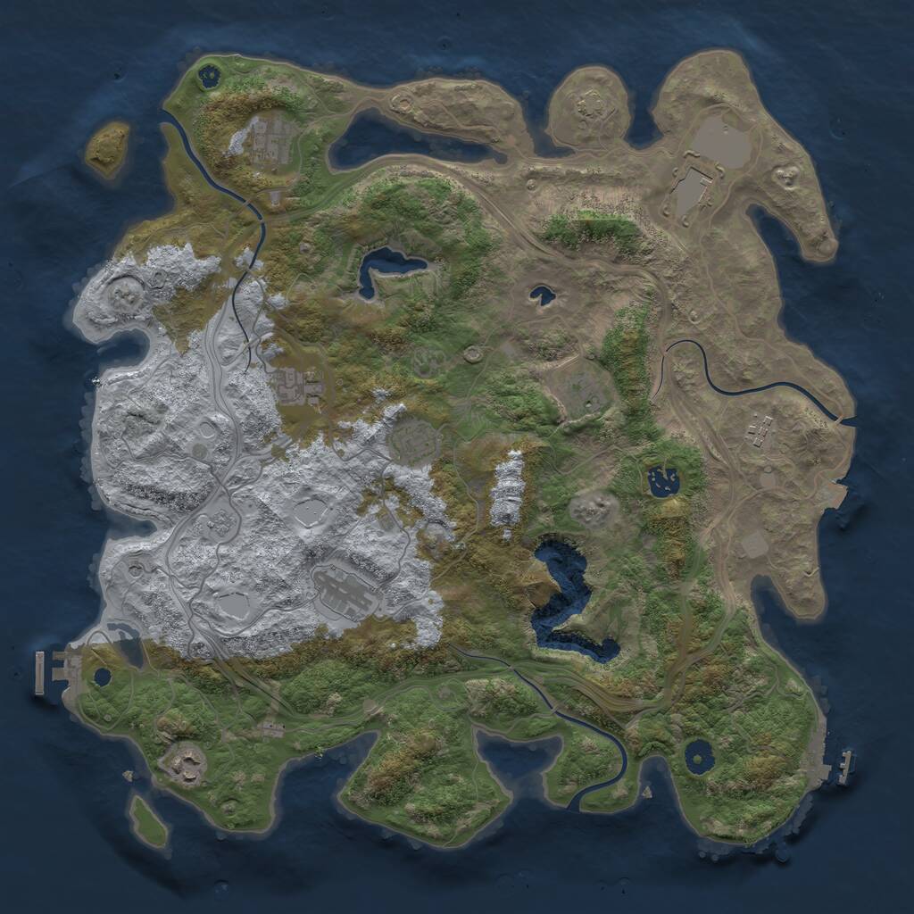 Rust Map: Procedural Map, Size: 4250, Seed: 2131490290, 15 Monuments