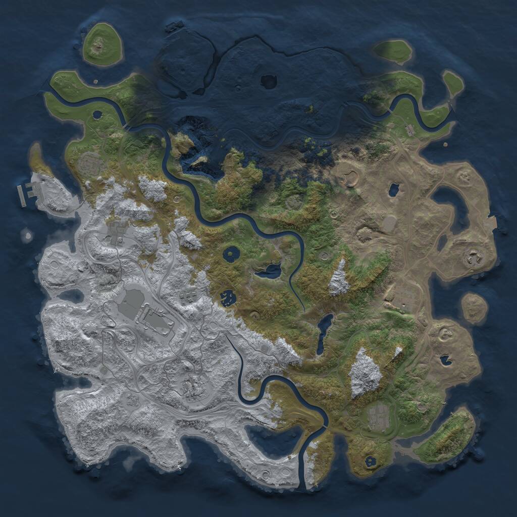 Rust Map: Procedural Map, Size: 4750, Seed: 54321, 16 Monuments