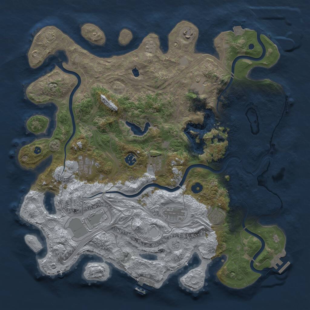 Rust Map: Procedural Map, Size: 4250, Seed: 1669361185, 15 Monuments