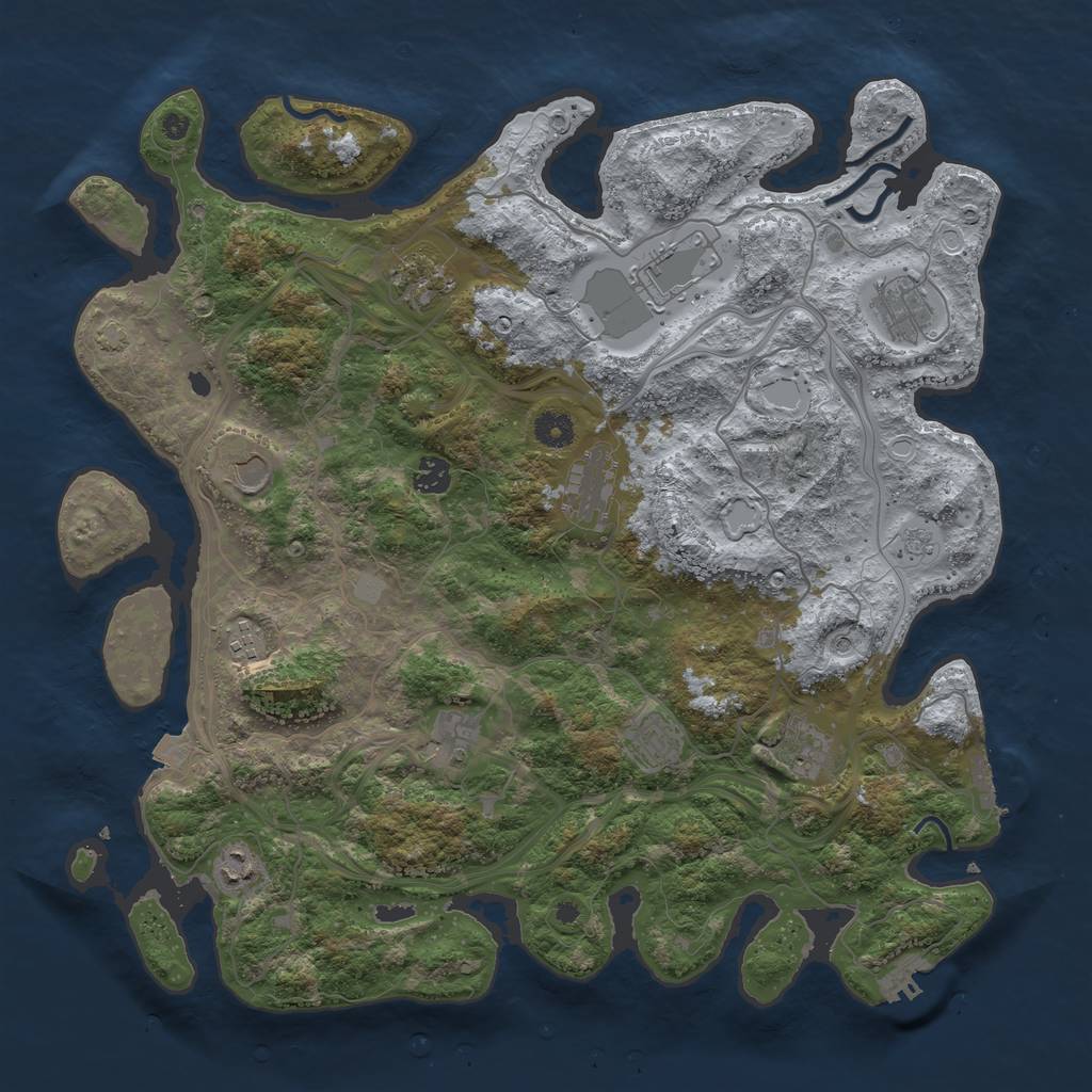 Rust Map: Procedural Map, Size: 4250, Seed: 285838207, 19 Monuments