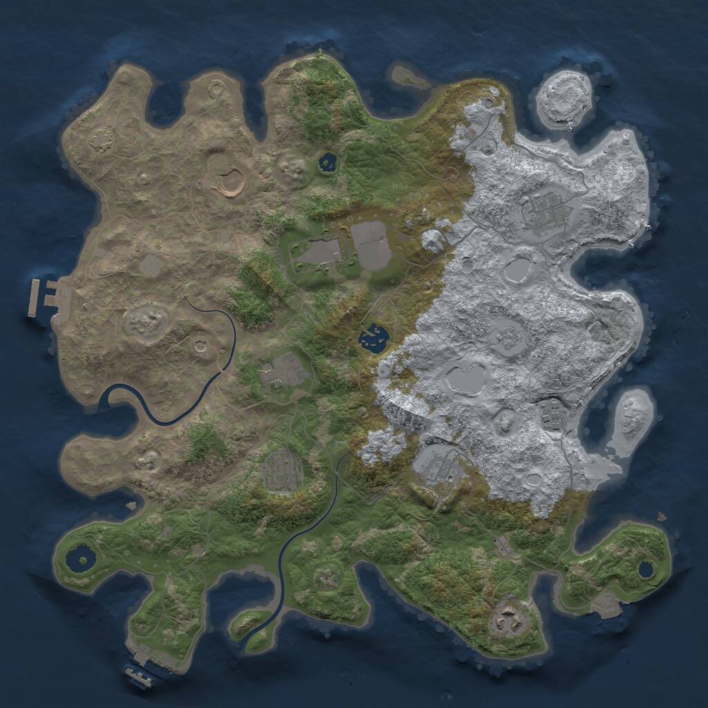 Rust Map: Procedural Map, Size: 3750, Seed: 35716356, 15 Monuments