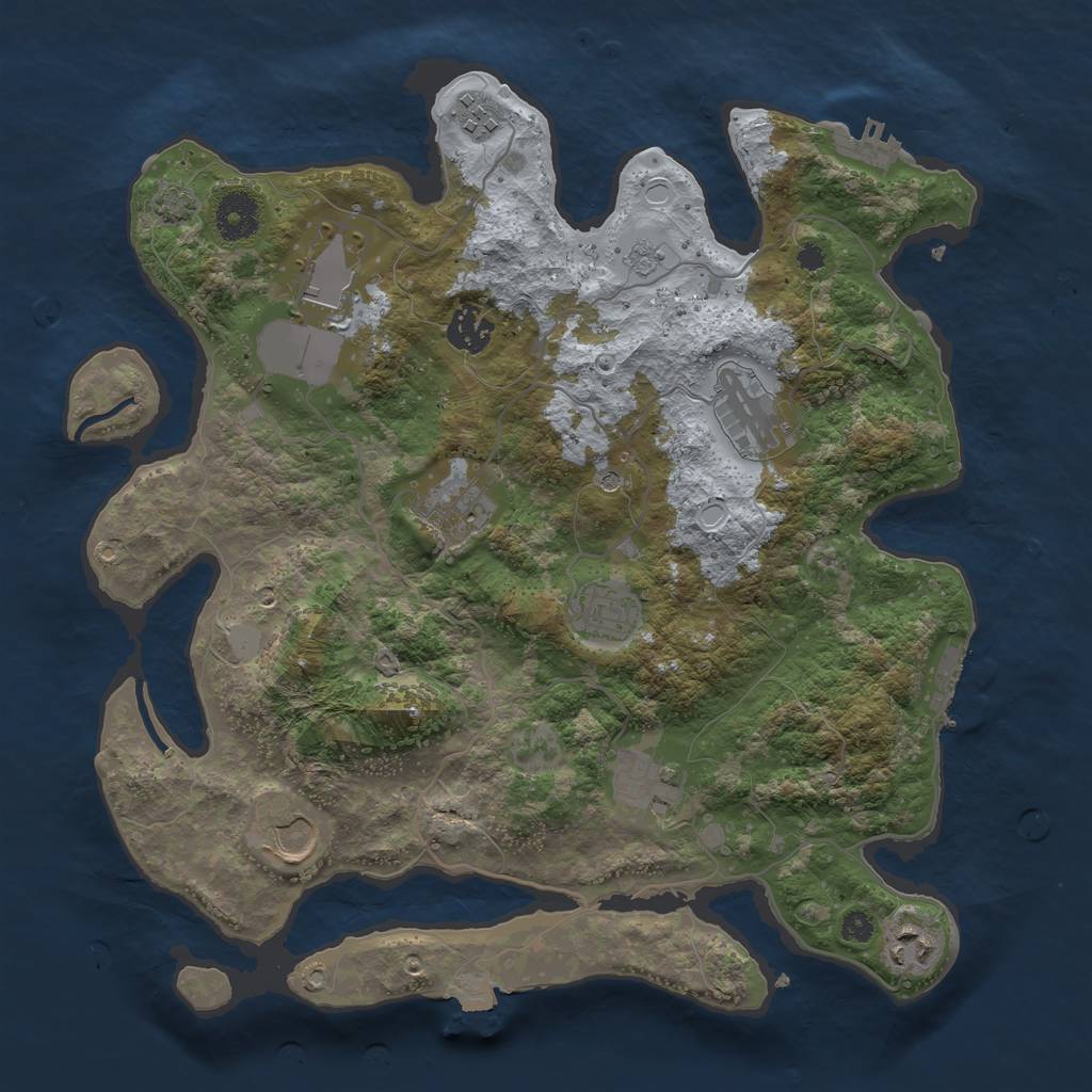 Rust Map: Procedural Map, Size: 3550, Seed: 32240356, 17 Monuments