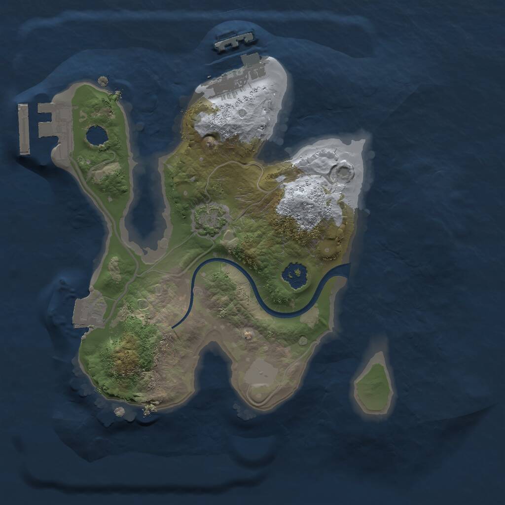 Rust Map: Procedural Map, Size: 2000, Seed: 845161846, 4 Monuments