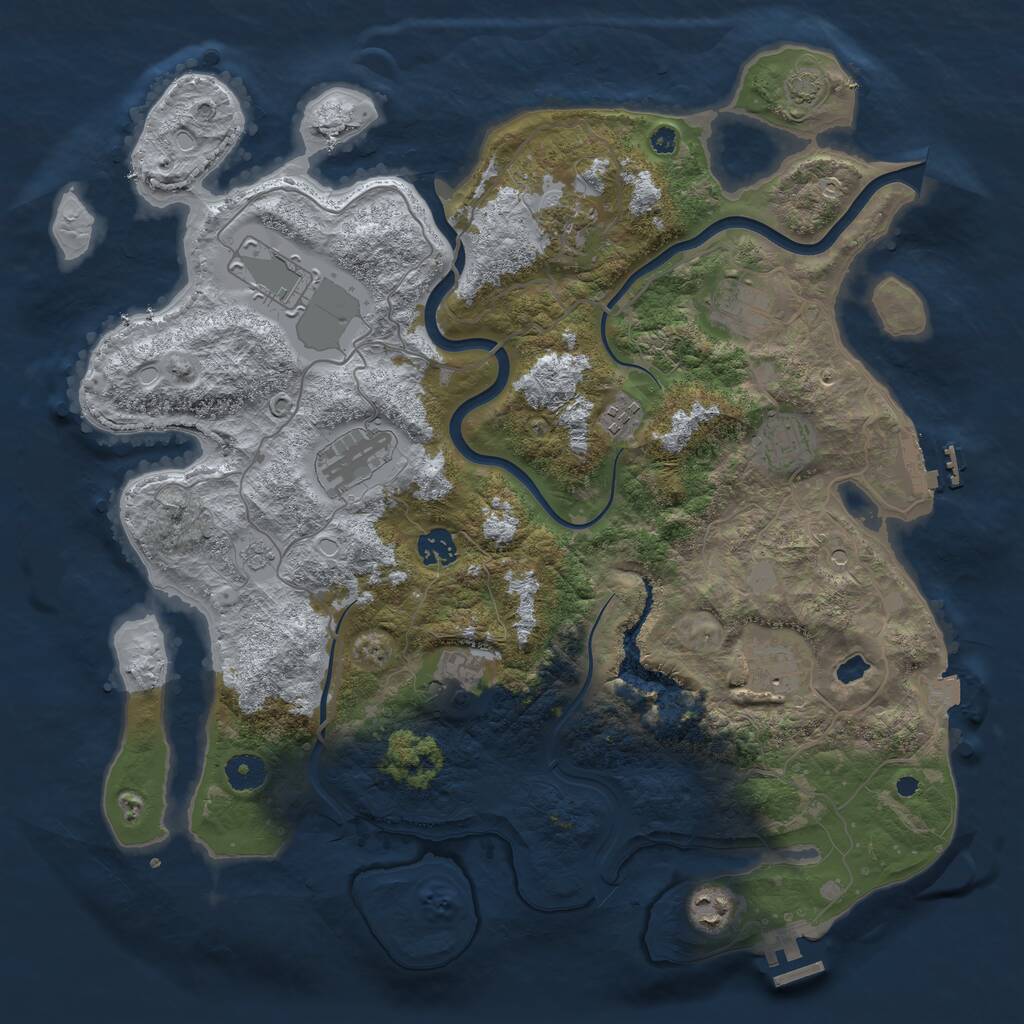 Rust Map: Procedural Map, Size: 4000, Seed: 115477976, 16 Monuments