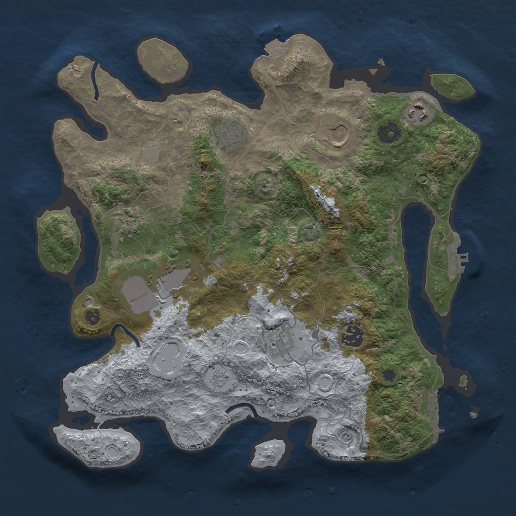 Rust Map: Procedural Map, Size: 3550, Seed: 12446586, 15 Monuments