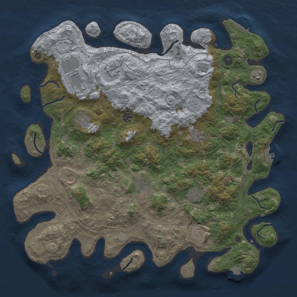 Rust Map: Procedural Map, Size: 4500, Seed: 314816305, 19 Monuments