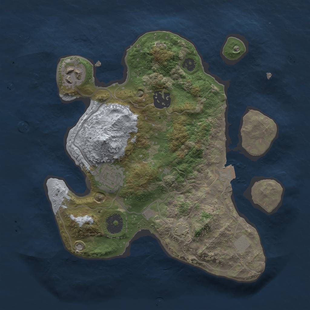 Rust Map: Procedural Map, Size: 2500, Seed: 12217, 7 Monuments