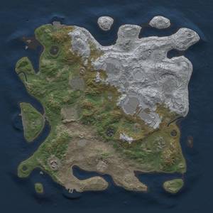 Thumbnail Rust Map: Procedural Map, Size: 3500, Seed: 23110221, 17 Monuments