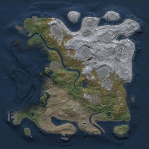 Thumbnail Rust Map: Procedural Map, Size: 3500, Seed: 23110221, 16 Monuments