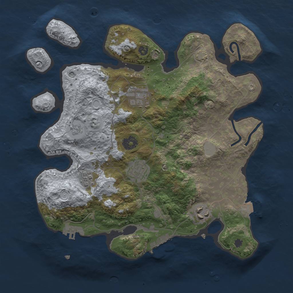 Rust Map: Procedural Map, Size: 3000, Seed: 6613, 11 Monuments