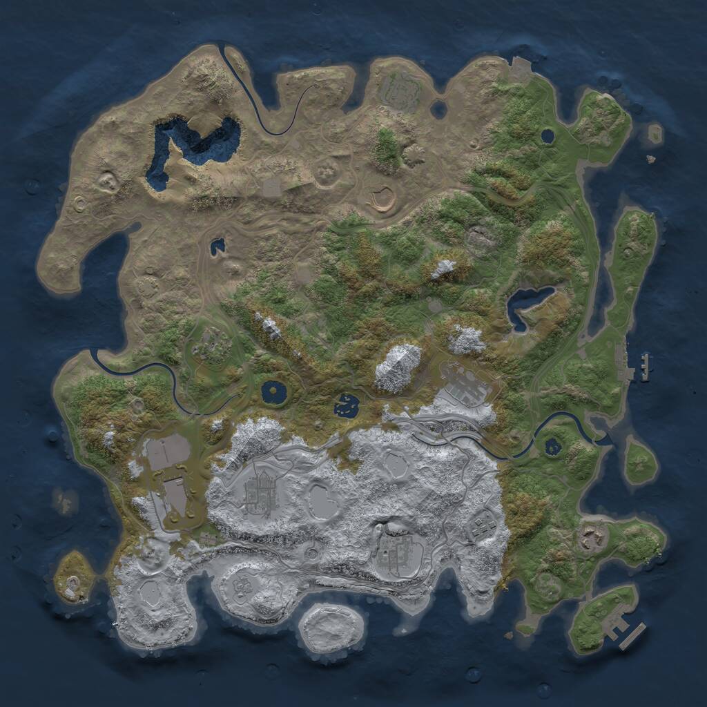 Rust Map: Procedural Map, Size: 4250, Seed: 27911134, 16 Monuments