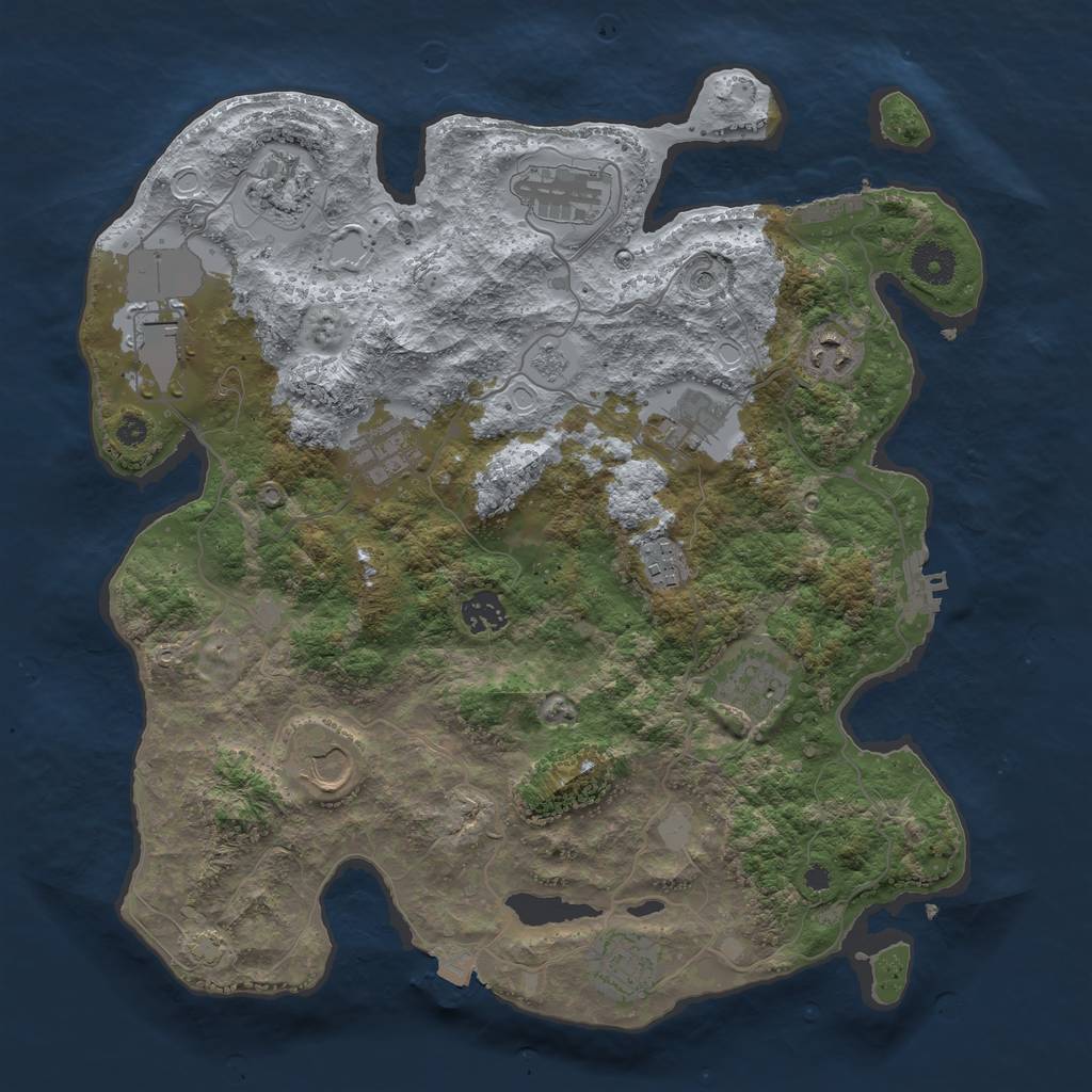 Rust Map: Procedural Map, Size: 3750, Seed: 96581519, 19 Monuments