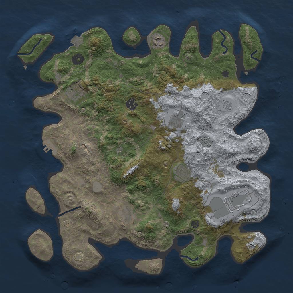 Rust Map: Procedural Map, Size: 3750, Seed: 1175993, 15 Monuments
