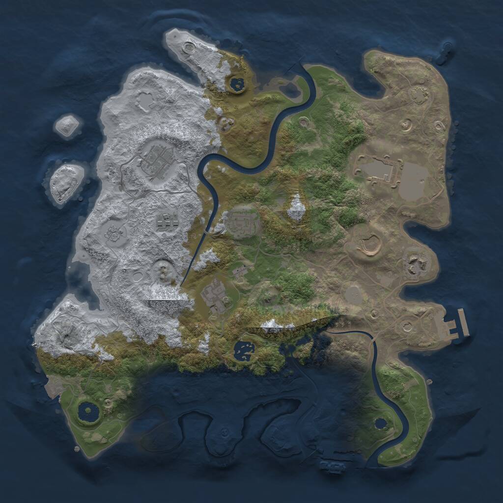Rust Map: Procedural Map, Size: 3600, Seed: 94169798, 14 Monuments