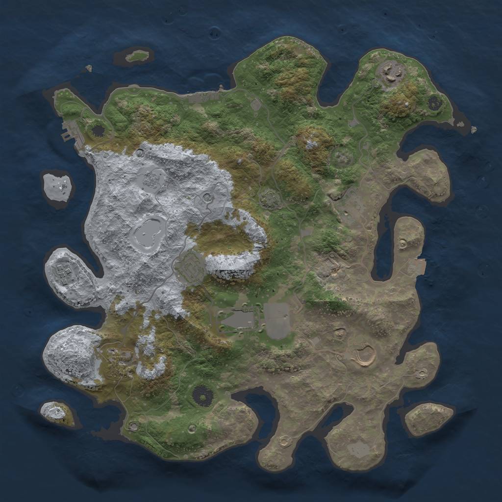 Rust Map: Procedural Map, Size: 3600, Seed: 10004503, 15 Monuments