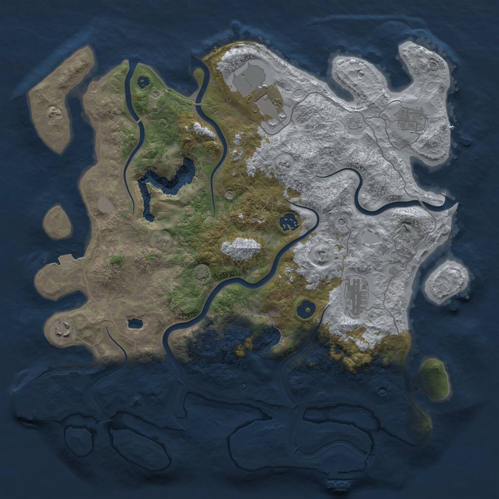 Rust Map: Procedural Map, Size: 4100, Seed: 21711531, 12 Monuments